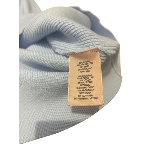 Philosophy Light Blue Ribbed Knit Sweater L - NWOT Textured‎ Sleeves - Picture 4 of 7